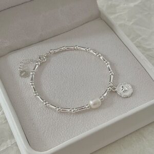 Pulseira feminina-VENTFILLE 925 Sterling Silver Pearls Bambu Knots, Coreano