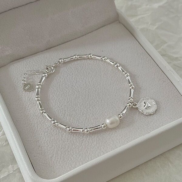 Pulseira feminina-VENTFILLE 925 Sterling Silver Pearls Bambu Knots, Coreano