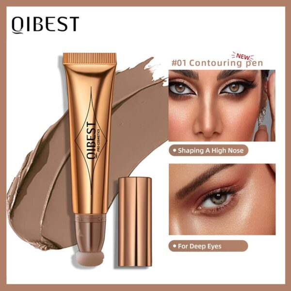 Blush QIBEST Líquido De Pêssego Rosa, Fosco De Veludo, Pigmento De Rosto Vara, Creme Natural Durável, Bochecha, Maquiagem