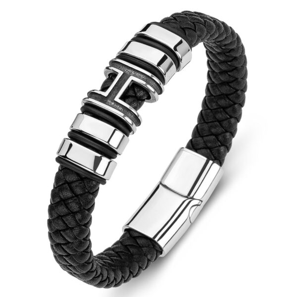 Pulseira de couro trançado à mão para homens e mulheres, cruz simples e delicada, amuletos cristãos - Image 18