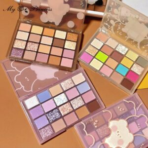 Sombra Brilhante-Paleta-olhos, cosméticos elegantes, brilhantes e duradouros, verde e roxo, 20 cores