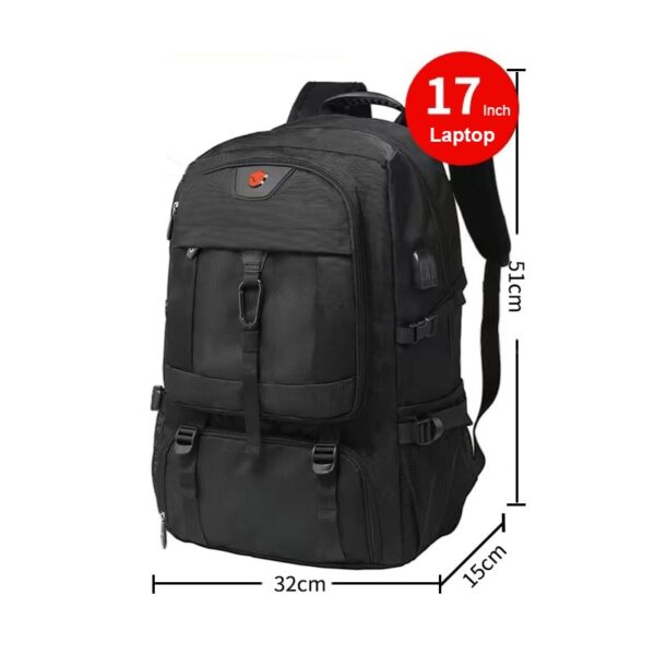 Mochilas Multifuncionais Masculinas, para Laptop, Carregamento USB, Mochila Impermeável, Bagagem Grande, Camping, 15.6, 17" - Image 2