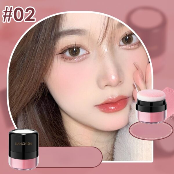 Blush Rosto macio em pó almofada, bochecha rouge nude nutritivo maquiagem clareamento da tez reparação cosméticos maquiagem - Image 3