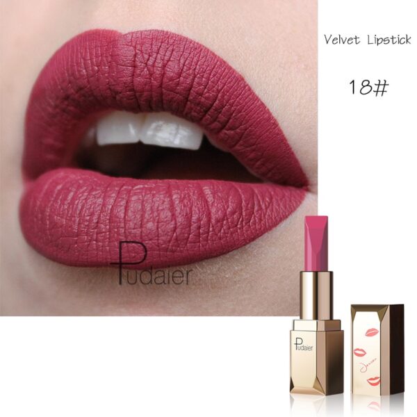Batom Fosco Veludo Pudaier, Maquilhagem Lábios, Impermeável, Bastão Labial Macio, Tint Lip Balm, Kiss-Proof, Nu - Image 10