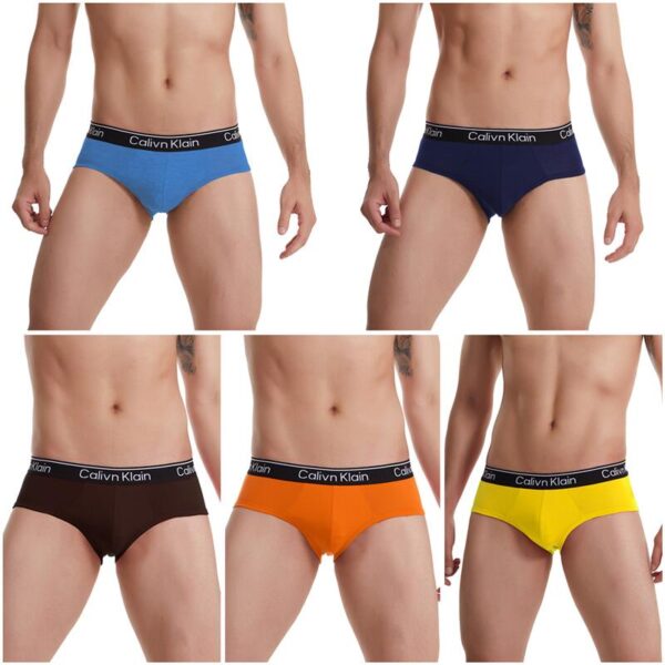 Kit 5pcs Cueca masculina respirável gelo seda roupa interior cuecas 3d-pouch tanga - Image 13