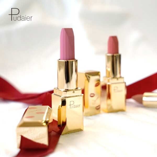 Batom Fosco Veludo Pudaier, Maquilhagem Lábios, Impermeável, Bastão Labial Macio, Tint Lip Balm, Kiss-Proof, Nu - Image 25