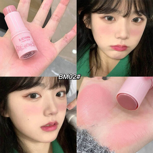 Batom duplo Blush Stick, Multi-Purpose, Duráveis, Brilhante Lábios, Bálsamo Bochecha, Esponja Facial, Coreano - Image 2