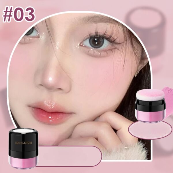 Blush Rosto macio em pó almofada, bochecha rouge nude nutritivo maquiagem clareamento da tez reparação cosméticos maquiagem - Image 2
