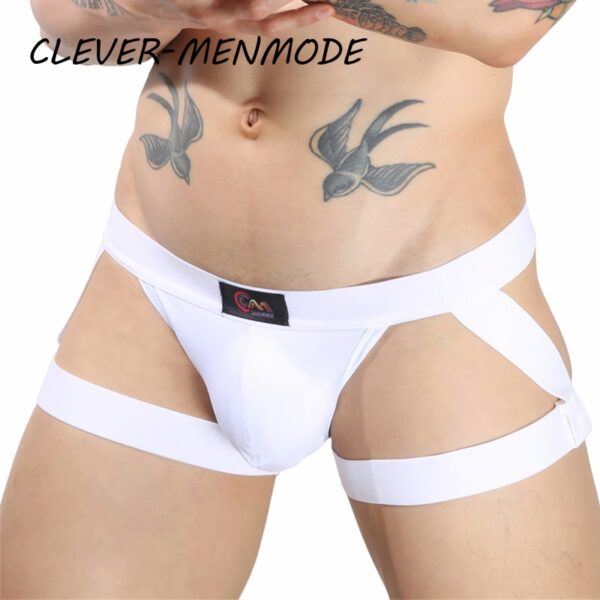 Cuecas masculina Jockstrap Sexy Strap Cuecas, Bikini, Suspender de coxa