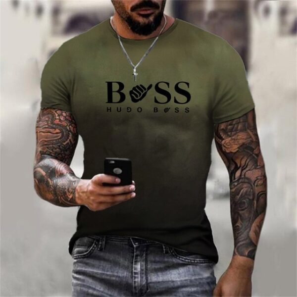 Camiseta solta de manga curta masculina, com decote O, estampada em 3D, respirável, casual, série juvenil, moda, verão - Image 7