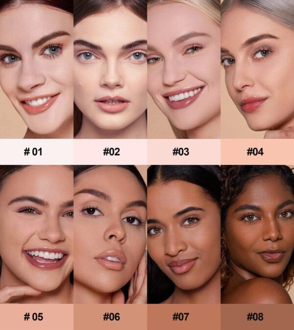 Pó fosco rosto impermeável, controle de óleo, maquiagem duradoura, ajuste cosmético compacto, SPF 30 PA +++, 8 cores - Image 6