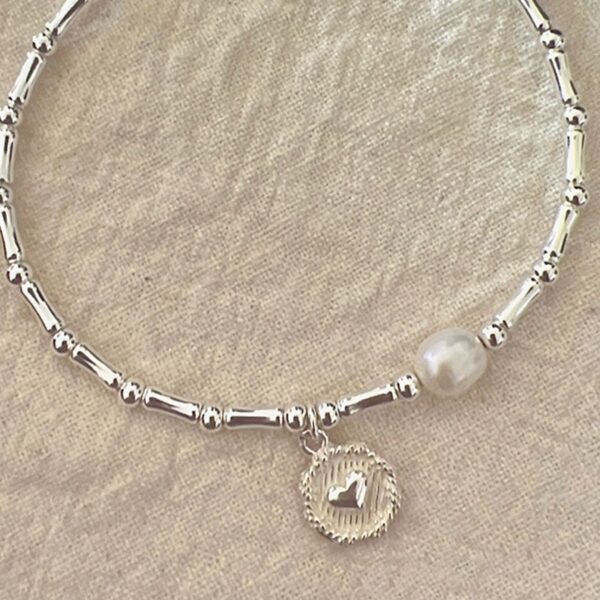 Pulseira feminina-VENTFILLE 925 Sterling Silver Pearls Bambu Knots, Coreano - Image 14