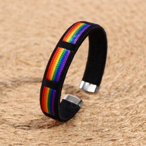 Pulseiras LGBT Gay Pride Rainbow, Lésbicas, Gays, Bissexuais, Transgêneros, Punho Aberto