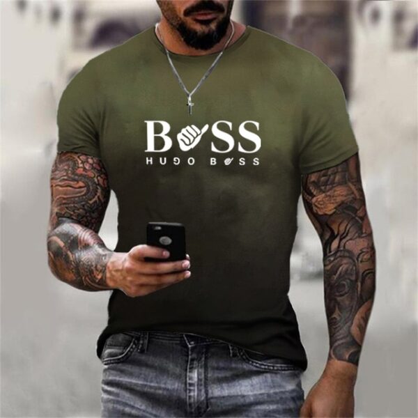 Camiseta solta de manga curta masculina, com decote O, estampada em 3D, respirável, casual, série juvenil, moda, verão - Image 8