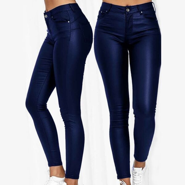 Calça feminina PU couro de cintura alta lápis, Sexy Stretch Bodycon, Casual, compridas, plus size S-3XL - Image 6