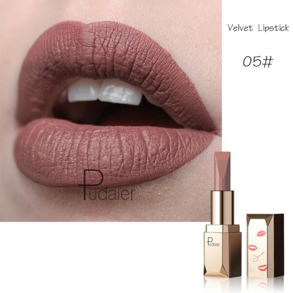 Batom Fosco Veludo Pudaier, Maquilhagem Lábios, Impermeável, Bastão Labial Macio, Tint Lip Balm, Kiss-Proof, Nu - Image 14