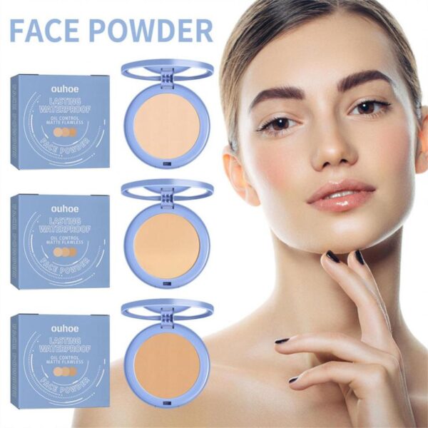 Pó Facial-TLM 2 Em 1 Pó Corretivo Óleo Controle Iluminamento Anti-suor Impermeável Iluminar Natural Face - Image 7