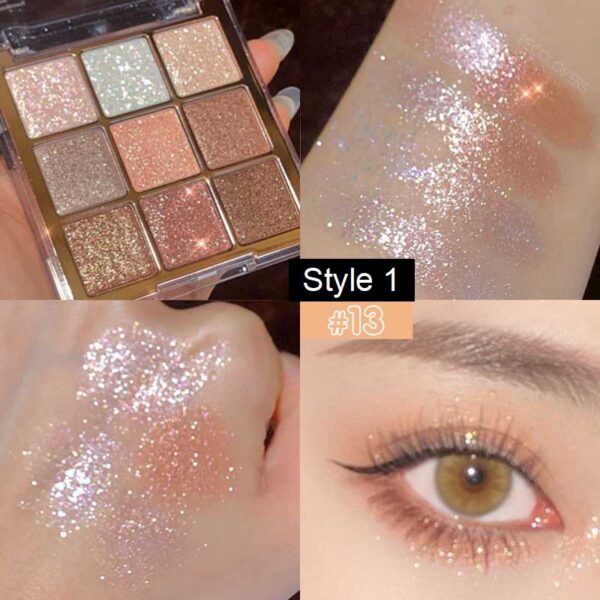 Sombra 9 Colors Glitter Eyeshadow Palette Pearlescent Matte Earth Color Acrílico Paleta de Sombras Impermeável, Coreano - Image 20