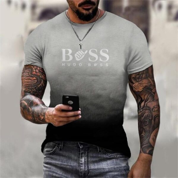 Camiseta solta de manga curta masculina, com decote O, estampada em 3D, respirável, casual, série juvenil, moda, verão - Image 4