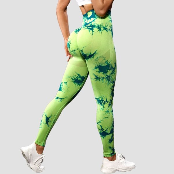 Calça feminina de Yoga Tie-Dye, Perneiras Esportivas, Cintura Alta, Sem Costura, Justas de Treino, Exercício, Corrida, Fitness - Image 7