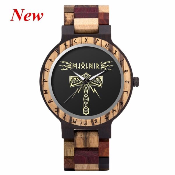 Relógios de quartzo BOBO PARS com pulseira de madeira para homens, viking, odin, runa, cultural, totem dail - Image 20