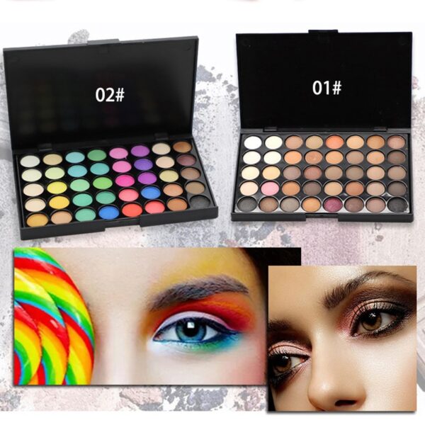 Paleta de sombra fosca impermeável, glitter, palete de maquiagem duradoura, moda shimmer, olhos de beleza feminina, 40 cores - Image 3
