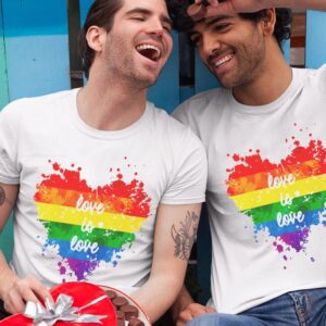 Camiseta LGBTQ, O amor é amor Coração- Hipster, Lésbicas Gay Bissexual Transexuais, Streetwear Camiseta O