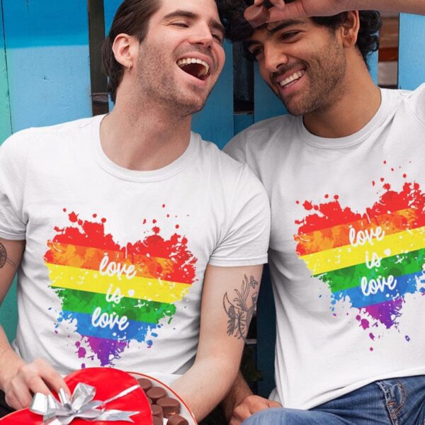 Camiseta LGBTQ, O amor é amor Coração- Hipster, Lésbicas Gay Bissexual Transexuais, Streetwear Camiseta O