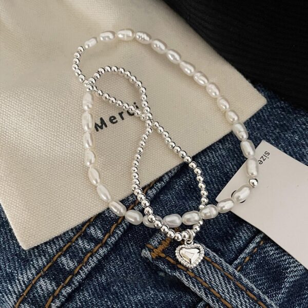 Pulseira feminina-VENTFILLE 925 Sterling Silver Pearls Bambu Knots, Coreano - Image 13
