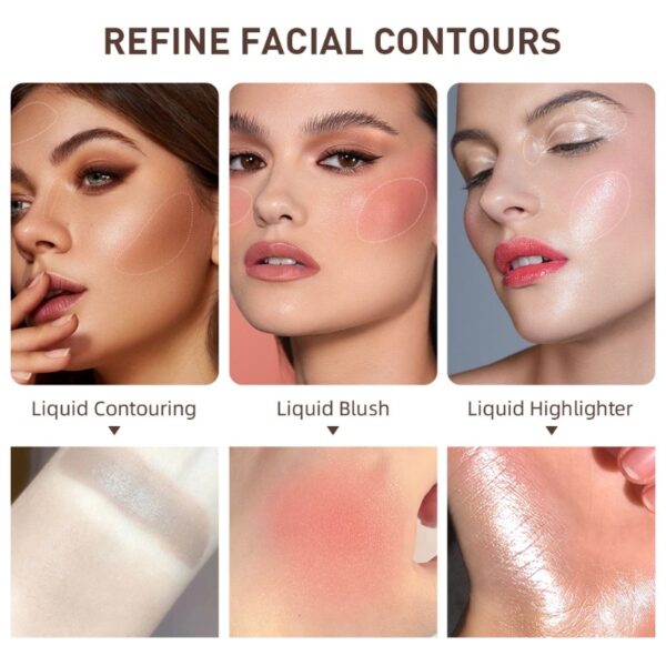 Blush Long Lasting Natural Skin Tint Wand, Iluminador Líquido, Marcador de Rosto, Luminizador Líquido, Maquiagem Bochecha, 1Pc - Image 4