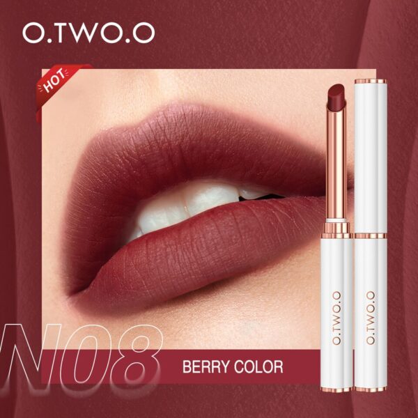 Batom Matte O.TWO.O, de longa duração 24h sem transferência tonalidade labial à prova d água bálsamo hidratação nude 6g gloss labial - Image 4