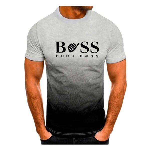 Camiseta solta de manga curta masculina, com decote O, estampada em 3D, respirável, casual, série juvenil, moda, verão
