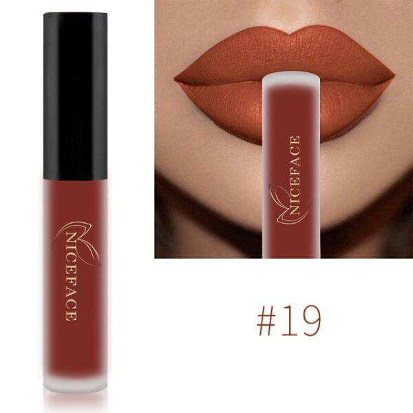 Batom Líquido-Niceface Matte Nude Impermeável, Brilho Labial, Hidratante, Lipgloss de Longa Duração, Labial, 34 Cores - Image 23