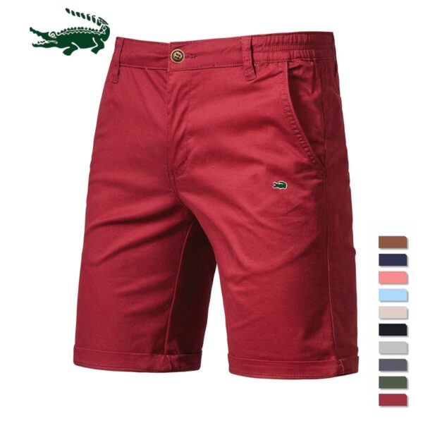 Bermuda 100% Algodão Sólidos 2023 Novo Verão, de Alta Qualidade Casual Business Social Cintura Elástica, 10 Cores - Image 10