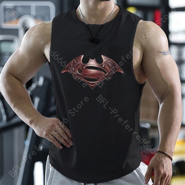 Camiseta regata de ginástica masculina, respirável, camiseta sem mangas, secagem rápida, colete running, treino, roupas de verão - Image 13