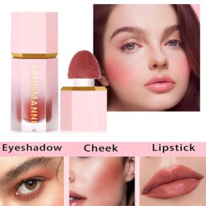 Blush Stick Impermeável Facial Natural Cheek Rouge 14 Cores Silky Smooth Bochecha Tint Líquido Rosto Blush, com Esponja