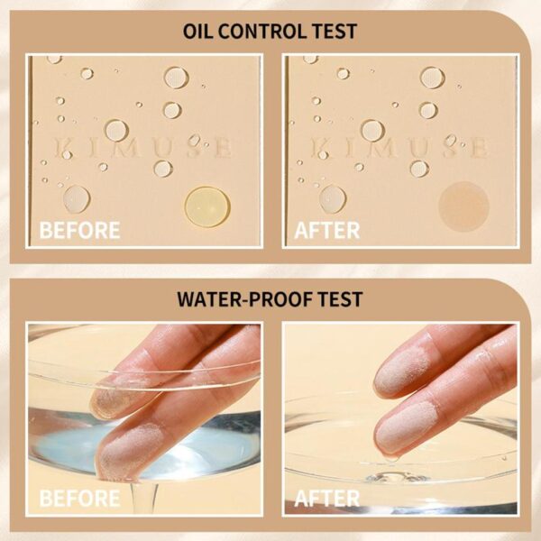 Pó pressionado rosto, controle de óleo, acabamento suave, pó facial impermeável, maquiagem. - Image 5