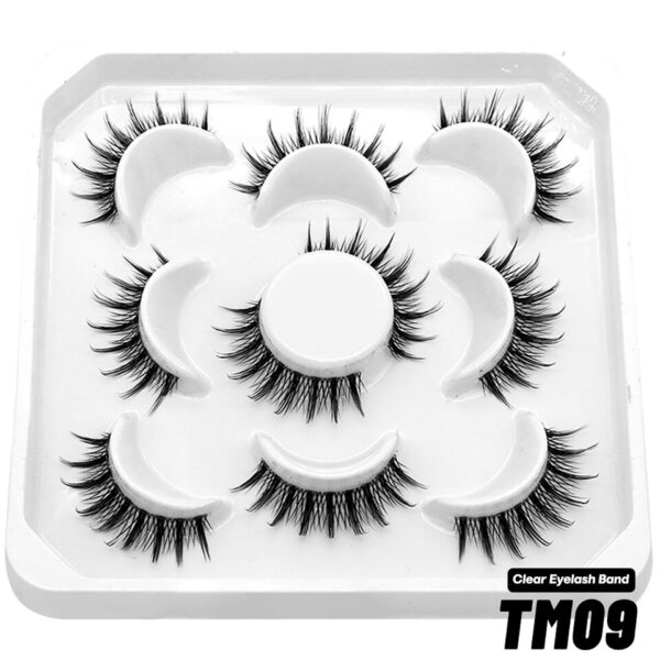 Cílios GROINNEYA-Pacote de Cílios Vison, 3D Clear Band, Manga Falsa, Olho de Gato, Natural, 5 Pares, 10 Pares - Image 27
