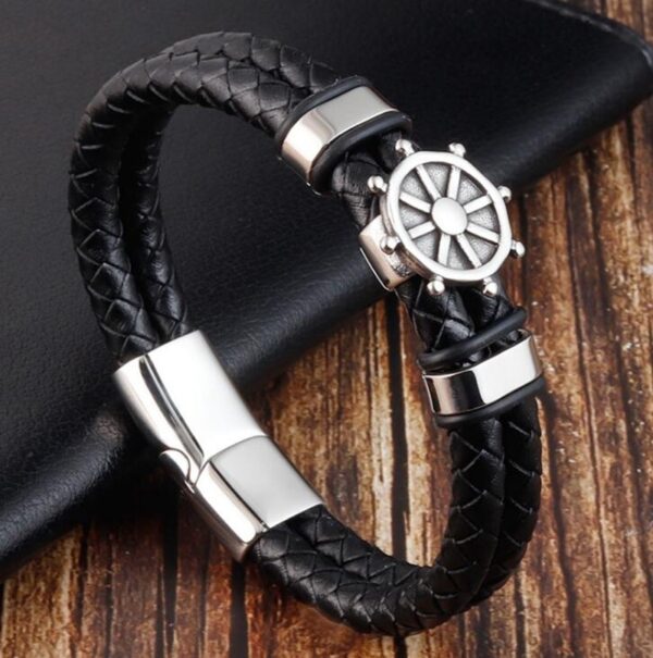 Pulseira de couro trançado à mão para homens e mulheres, cruz simples e delicada, amuletos cristãos - Image 23
