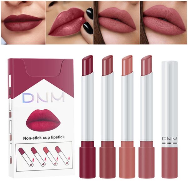 Batom impermeável Matte Long Lasting, Set, Cosméticos Lip Tint, Lip Gloss Pomada, 4 cores - Image 8
