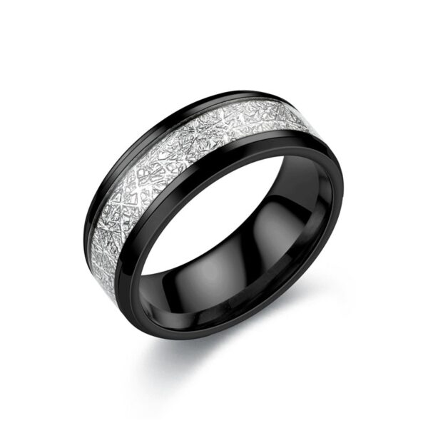 Anel multifacetado preto do sulco do aço inoxidável para homens e mulheres, moda - Image 25