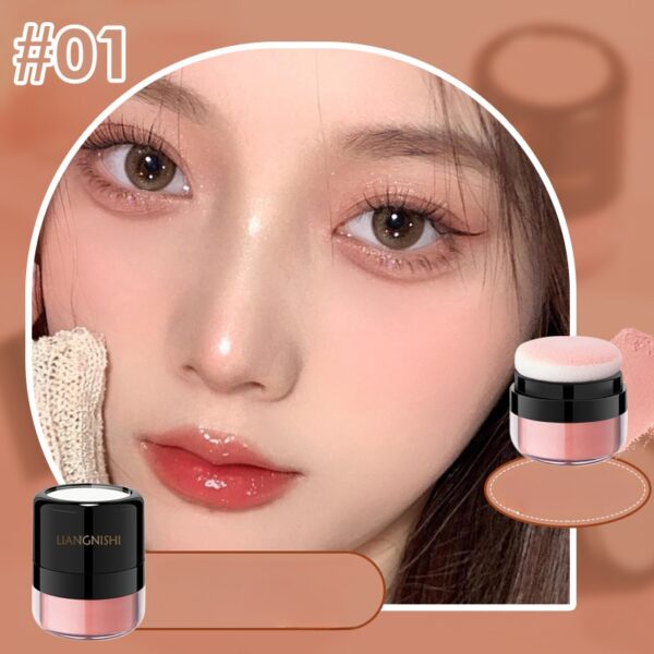 Blush Rosto macio em pó almofada, bochecha rouge nude nutritivo maquiagem clareamento da tez reparação cosméticos maquiagem - Image 6