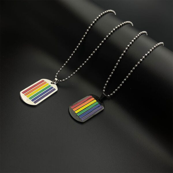 Colar com pingente LGBTQ de dupla camada para homens e mulheres, arco-íris, amor, orgulho gay - Image 16