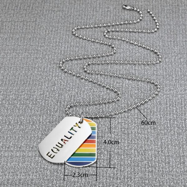 Colar com pingente LGBTQ de dupla camada para homens e mulheres, arco-íris, amor, orgulho gay - Image 12