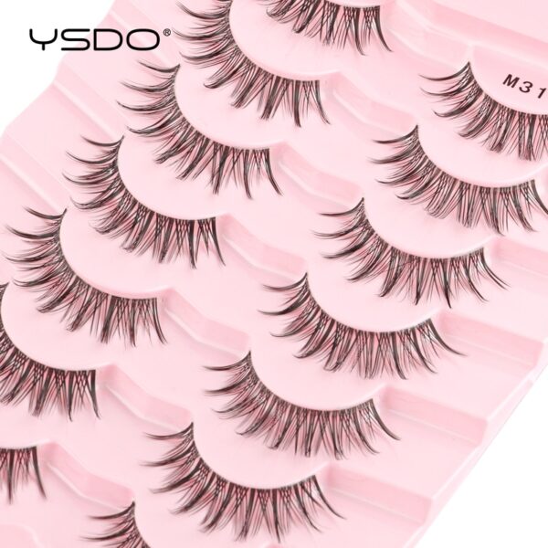 Cílios Manga YSDO Mink 3D Natural, Wispy, Falsos, Reutilizáveis, Estilo Coreano, 3 Pares, 5 Pares, 7 Pares - Image 4