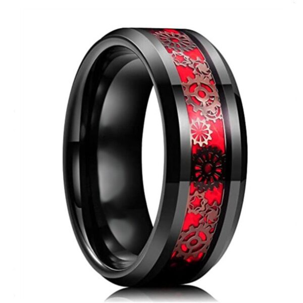 Anel multifacetado preto do sulco do aço inoxidável para homens e mulheres, moda - Image 6