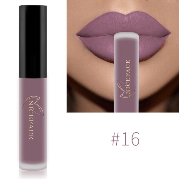 Batom Líquido-Niceface Matte Nude Impermeável, Brilho Labial, Hidratante, Lipgloss de Longa Duração, Labial, 34 Cores - Image 26
