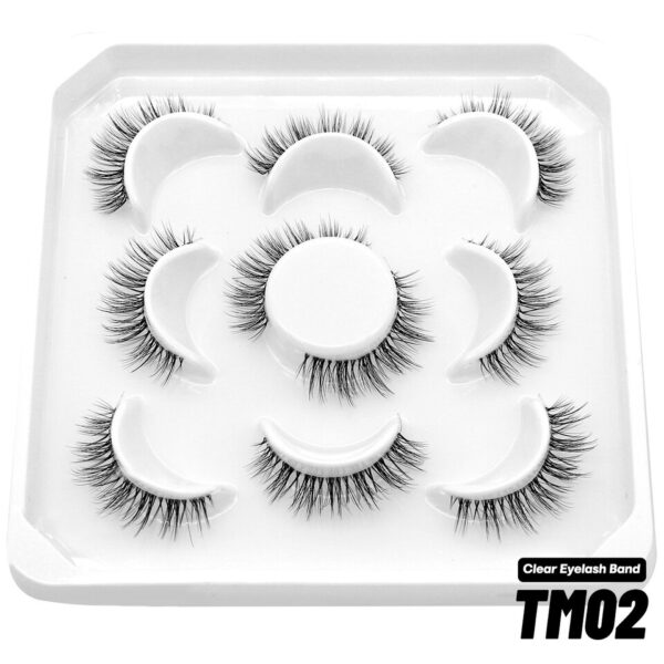 Cílios GROINNEYA-Pacote de Cílios Vison, 3D Clear Band, Manga Falsa, Olho de Gato, Natural, 5 Pares, 10 Pares - Image 19