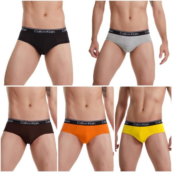 Kit 5pcs Cueca masculina respirável gelo seda roupa interior cuecas 3d-pouch tanga - Image 6