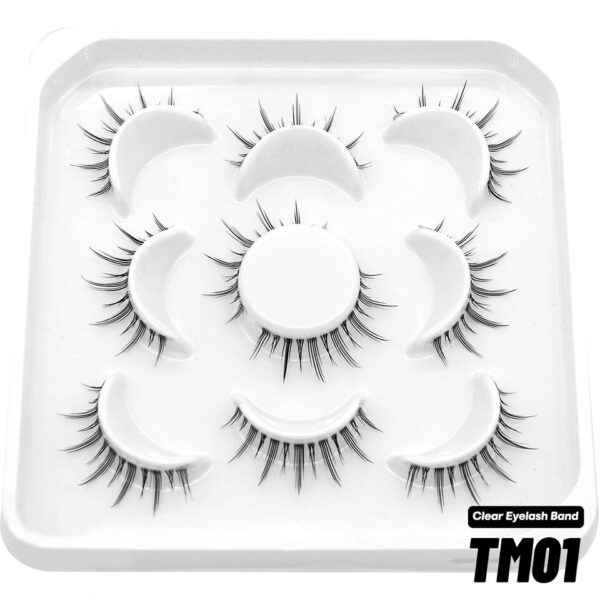 Cílios GROINNEYA-Pacote de Cílios Vison, 3D Clear Band, Manga Falsa, Olho de Gato, Natural, 5 Pares, 10 Pares - Image 10